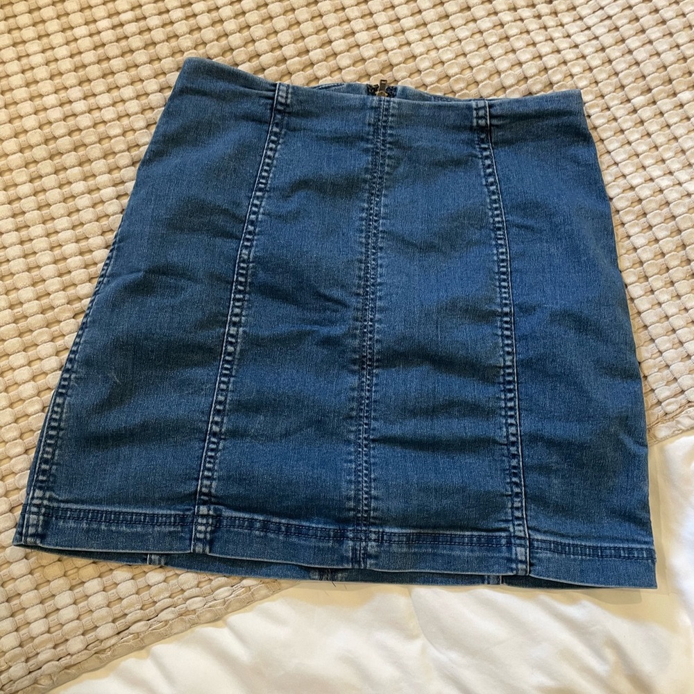 Free People Modern Femme blue denim skirt